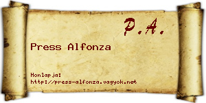 Press Alfonza névjegykártya